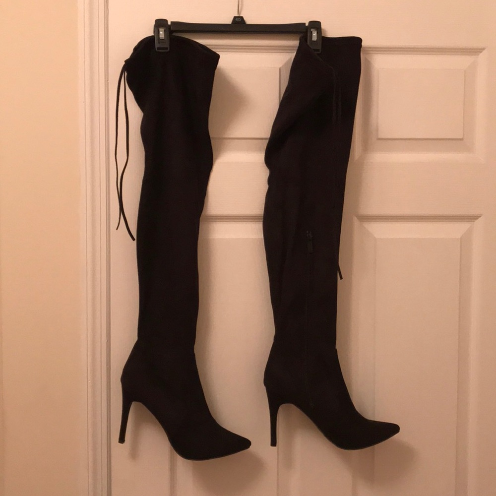 NEW black thigh high boots